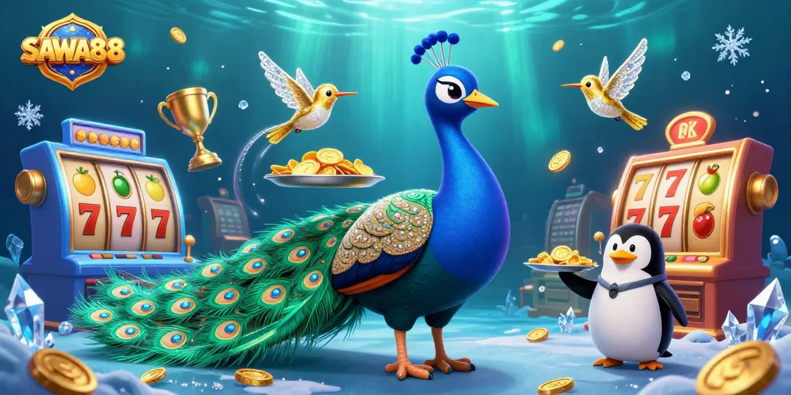 Experience the thrill of the casino world with SAWA888's vibrant 3D illustration showcasing gaming excitement.