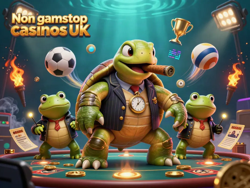 Engage with exhilarating action at Non gamstop casinos UK featuring a lively cartoon scene.