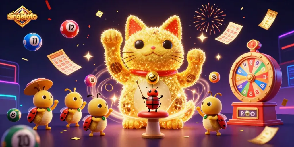 Engage in thrilling action with singatoto's vibrant 3D casino illustration, featuring dynamic gaming elements.