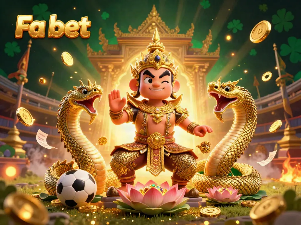 Experience thrilling sports betting excitement with Fa bet in a vibrant 3D casino scene filled with dynamic elements.