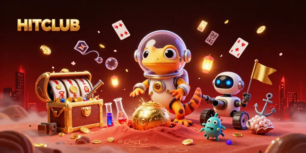 Engage in exciting gameplay at HITCLUB while exploring a vibrant casino scene.