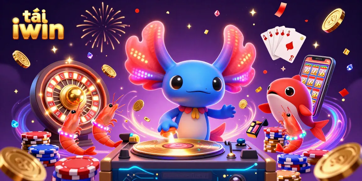 Spin the reels and win with tải iwin in this vibrant casino adventure illustration.