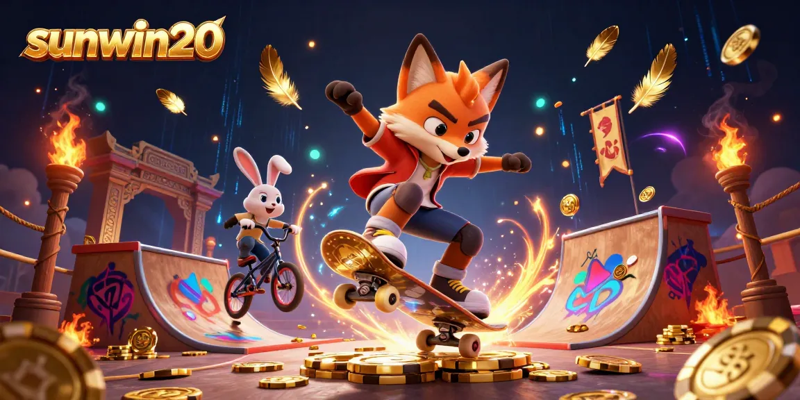Experience the excitement of sunwin20 with vibrant casino-themed action in this dynamic illustration.