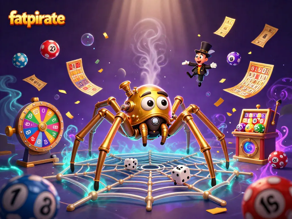 Experience the thrill of fatpirate with vibrant lotteries and steampunk characters in a captivating casino scene.