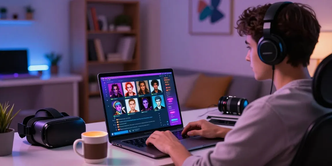 Engaging ai chat nsfw experience with dynamic characters in a modern workspace.