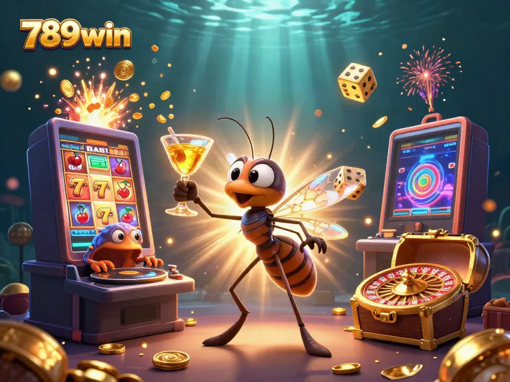 Engaging 3D casino scene featuring characters and dynamic elements showcasing 789win atmosphere.