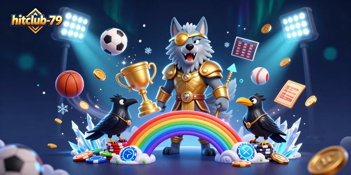 Engage in thrilling betting with hitclub-79 as Nordic-themed characters inspire excitement in this vibrant scene.